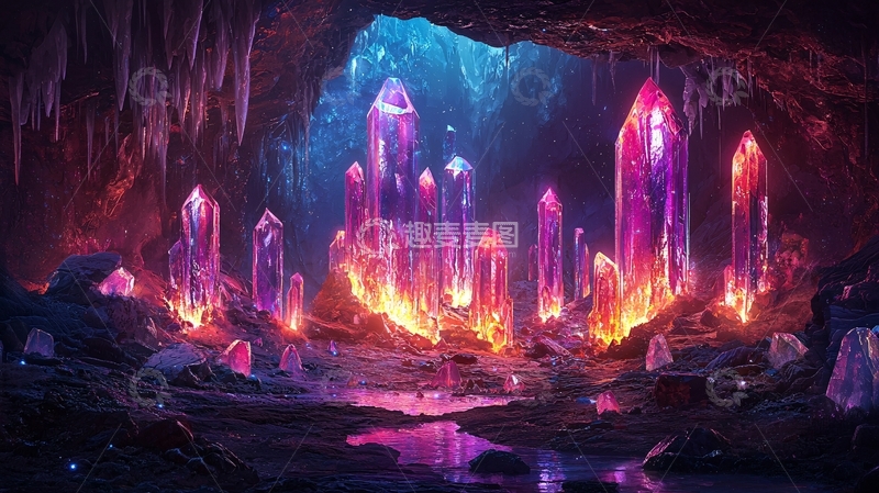 高清大图下载【趣麦麦图】水晶洞穴奇幻场景