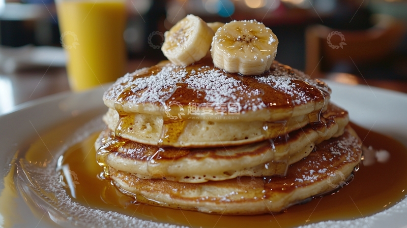 高清大图下载【趣麦麦图】美味香蕉煎饼早餐
