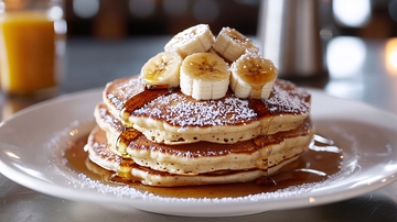 美味香蕉煎饼早餐