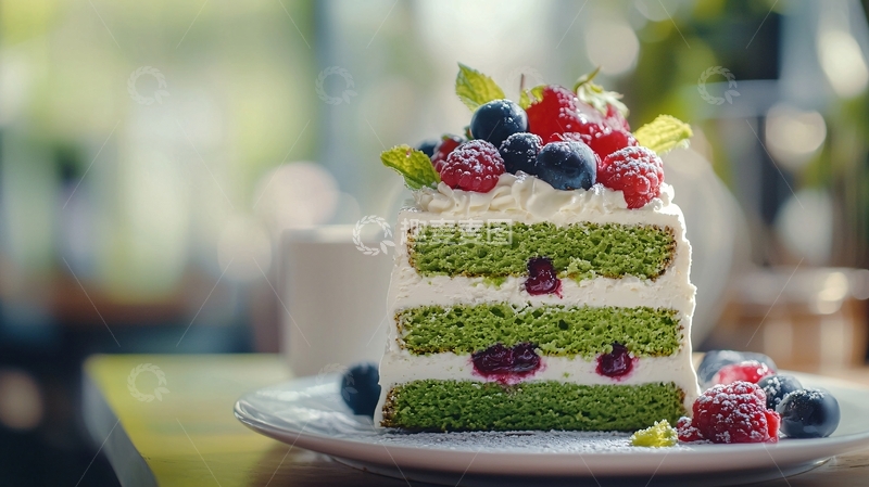 高清大图下载【趣麦麦图】抹茶蛋糕5