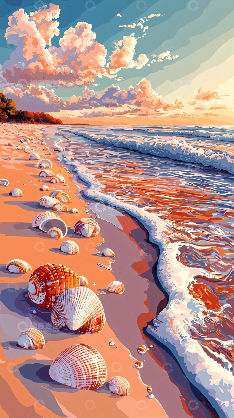 高清大图下载【趣麦麦图】海边日落的唯美风景图