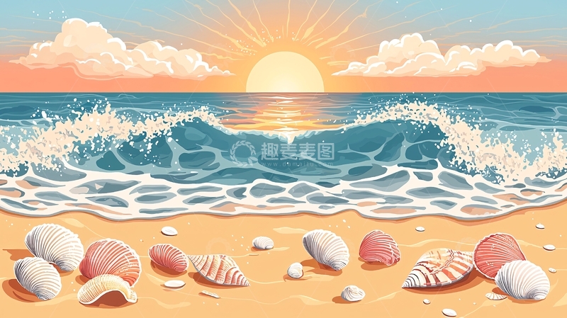 高清大图下载【趣麦麦图】海边日出