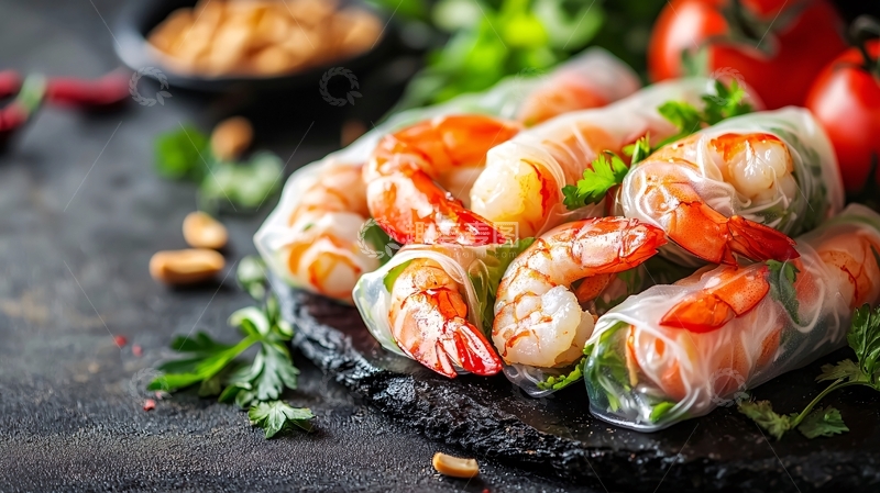高清大图下载【趣麦麦图】鲜虾春卷