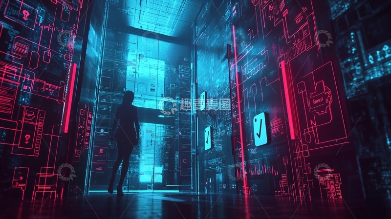 高清大图下载【趣麦麦图】蓝光科技感走廊