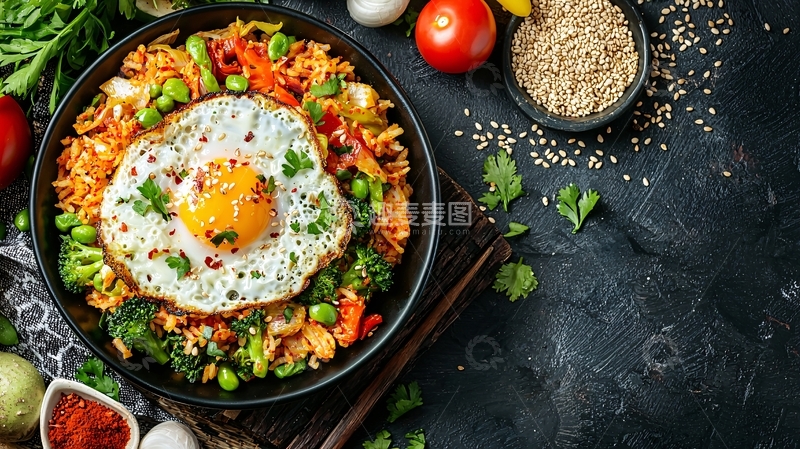 高清大图下载【趣麦麦图】煎蛋盖饭