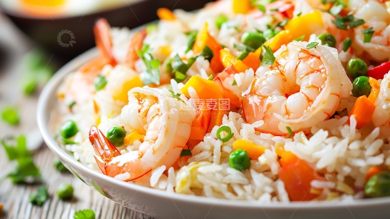 高清大图下载【趣麦麦图】虾仁炒饭