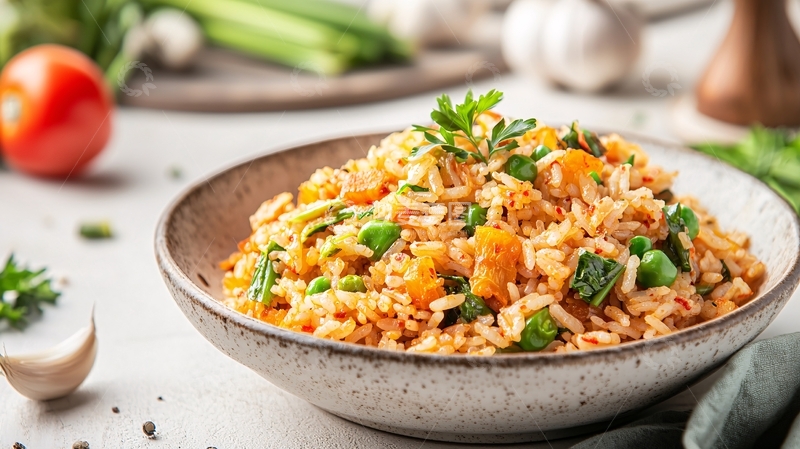 高清大图下载【趣麦麦图】色香味俱全的蔬菜炒饭