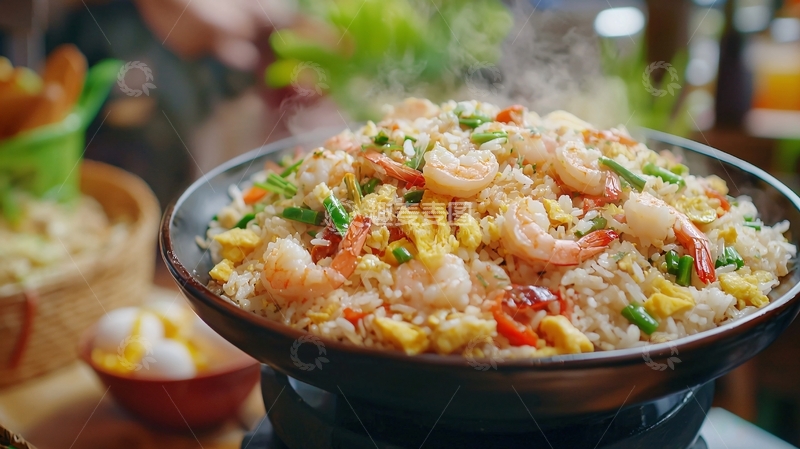 高清大图下载【趣麦麦图】色香味俱全的虾仁炒饭