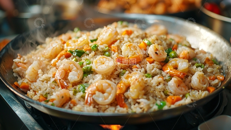 高清大图下载【趣麦麦图】虾仁炒饭