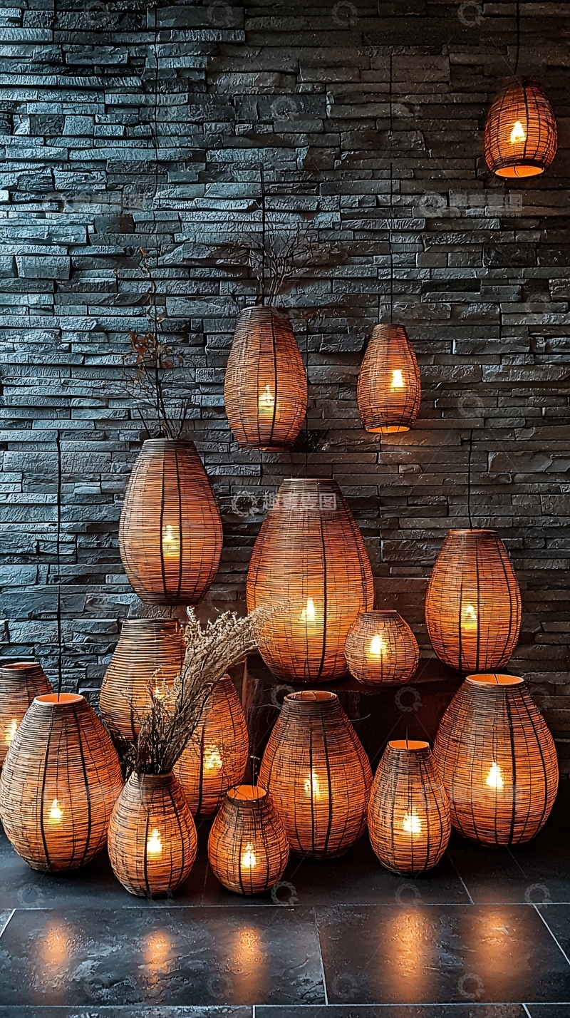 高清大图下载【趣麦麦图】藤编灯饰