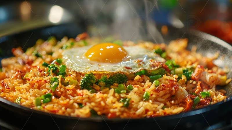 高清大图下载【趣麦麦图】煎锅炒饭