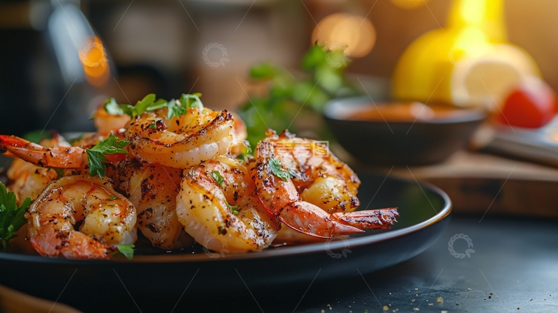 高清大图下载【趣麦麦图】美味烤虾