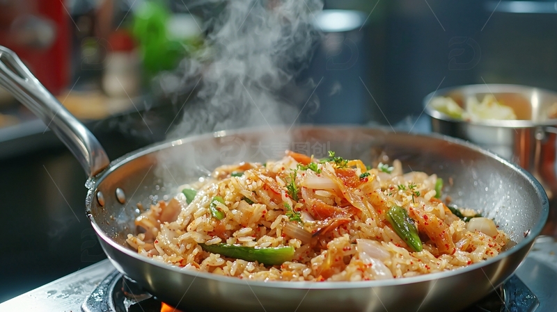 高清大图下载【趣麦麦图】热气腾腾的炒菜
