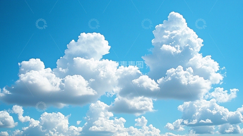 高清大图下载【趣麦麦图】蓝天白云棉花糖般云朵