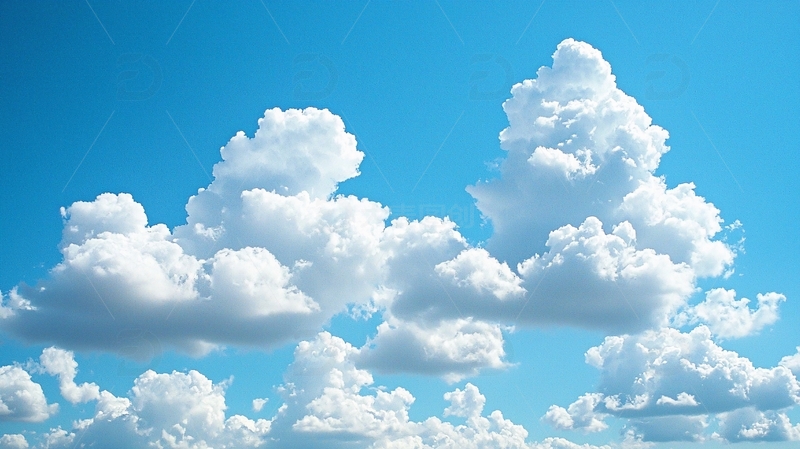 蓝天白云棉花糖般云朵