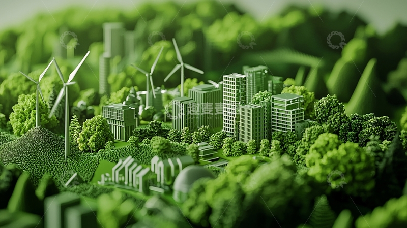 高清大图下载【趣麦麦图】绿色环保城市