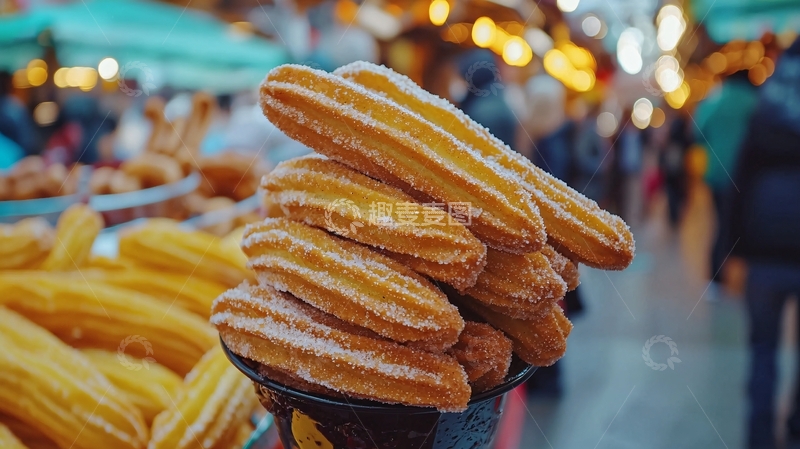 高清大图下载【趣麦麦图】糖粉撒满的油炸甜点