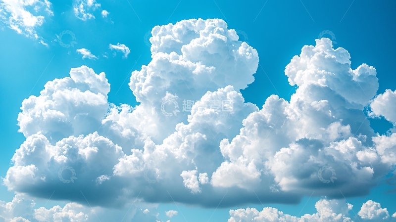 高清大图下载【趣麦麦图】蓝天白云棉花糖般云朵