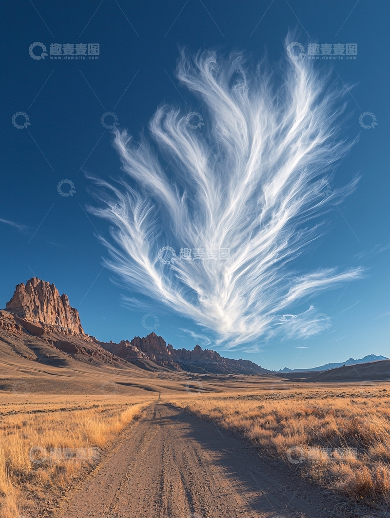 高清大图下载【趣麦麦图】奇特羽毛状云