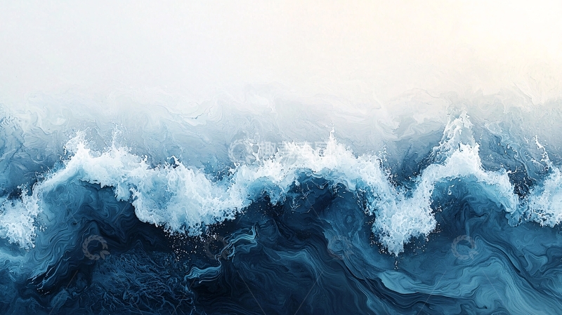 高清大图下载【趣麦麦图】波涛汹涌的蓝色海浪