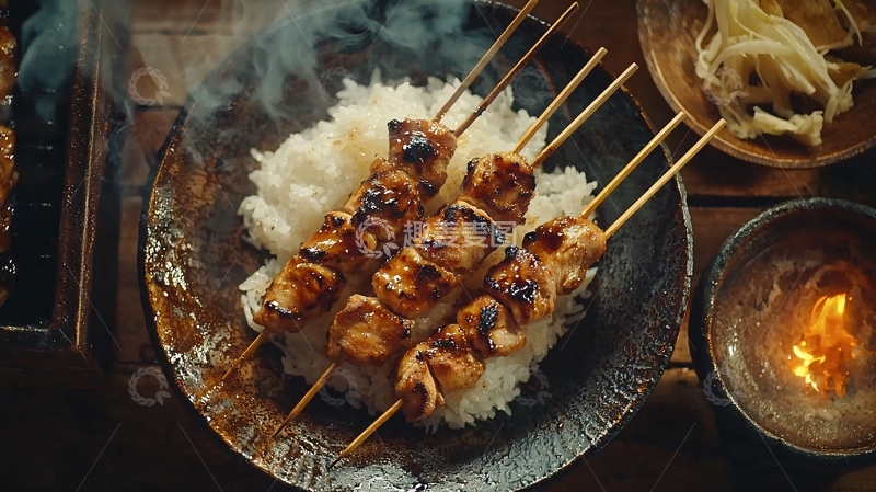 高清大图下载【趣麦麦图】烤鸡肉串