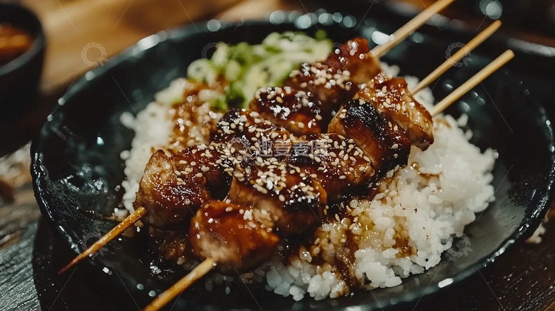 高清大图下载【趣麦麦图】烤鸡肉串