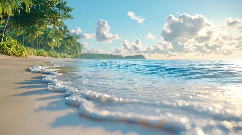 高清大图下载【趣麦麦图】热带海滩的波光粼粼