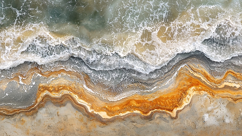 高清大图下载【趣麦麦图】海浪拍打海岸的景象