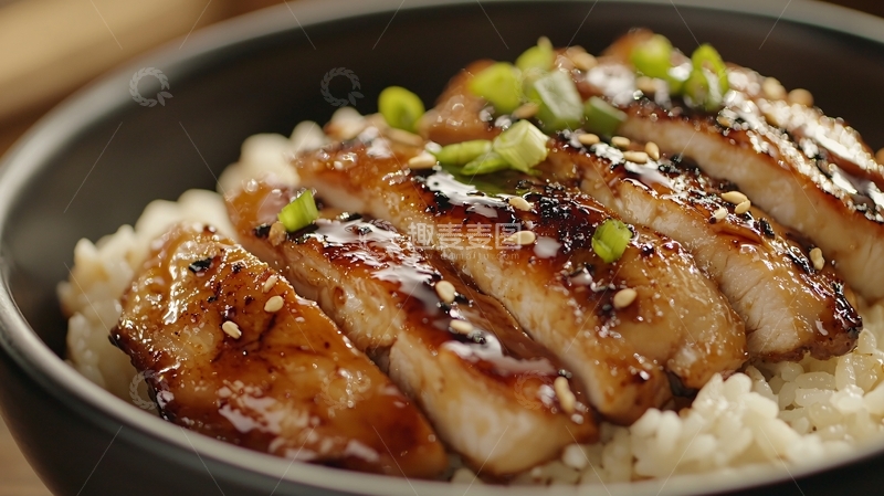 高清大图下载【趣麦麦图】酱汁鸡肉饭