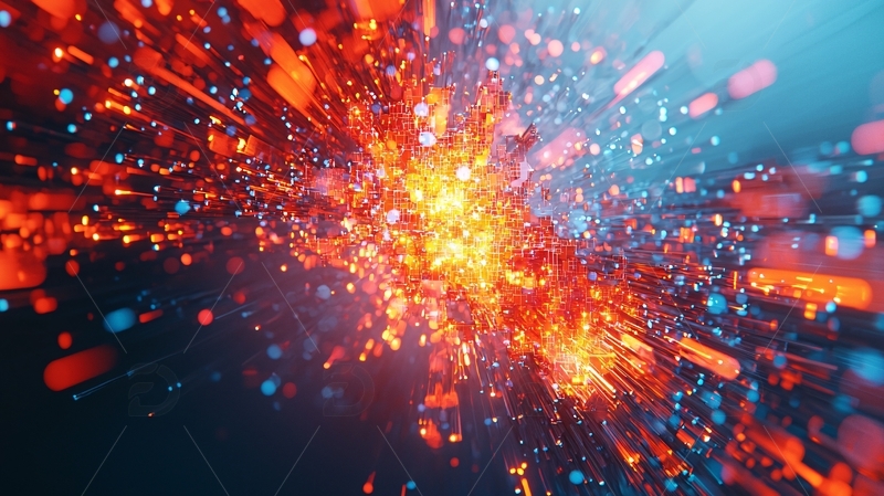 红蓝光线粒子爆炸