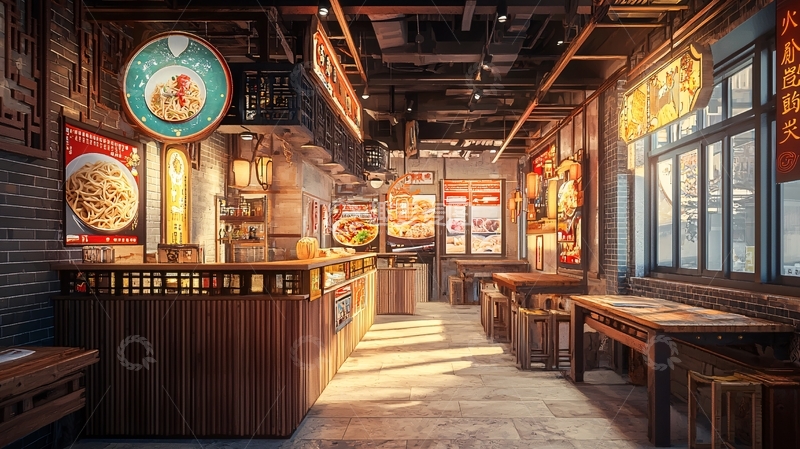 高清大图下载【趣麦麦图】复古港式小吃店室内设计