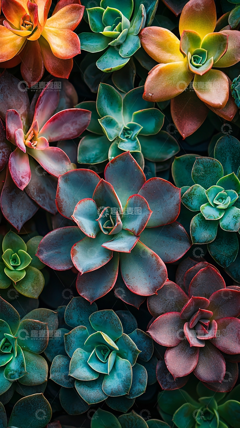 高清大图下载【趣麦麦图】色彩鲜艳的多肉植物