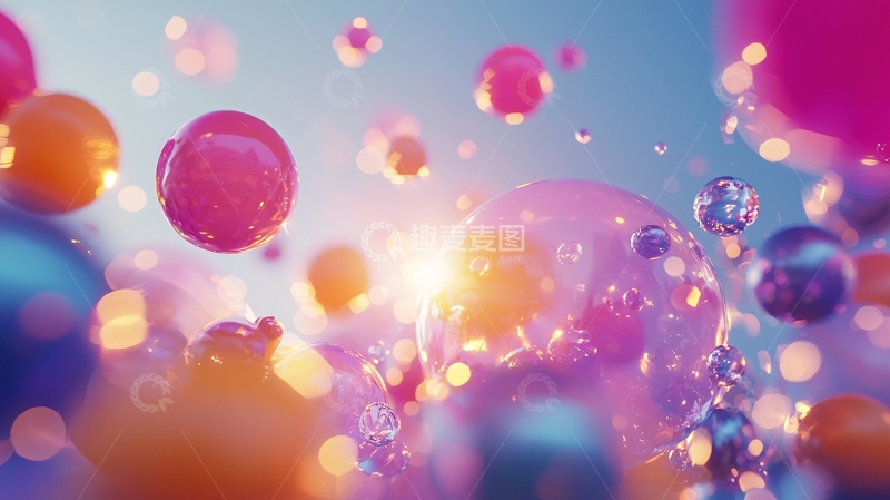 高清大图下载【趣麦麦图】彩色泡泡