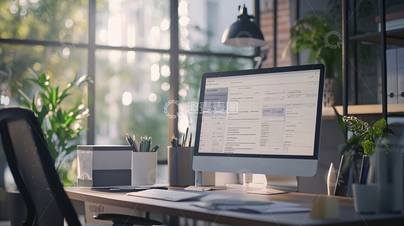 高清大图下载【趣麦麦图】阳光洒进的办公桌