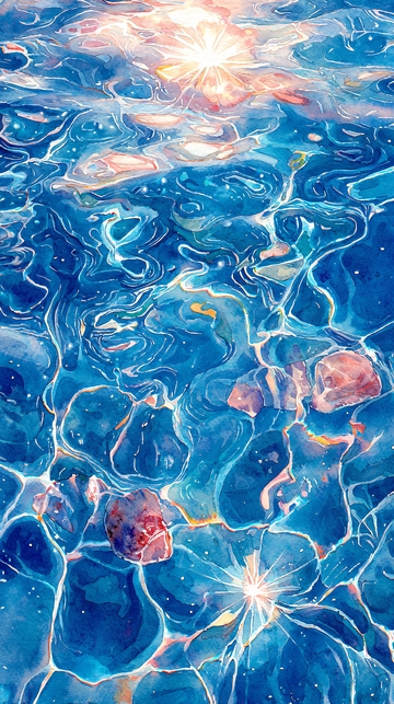 阳光照耀下的水面