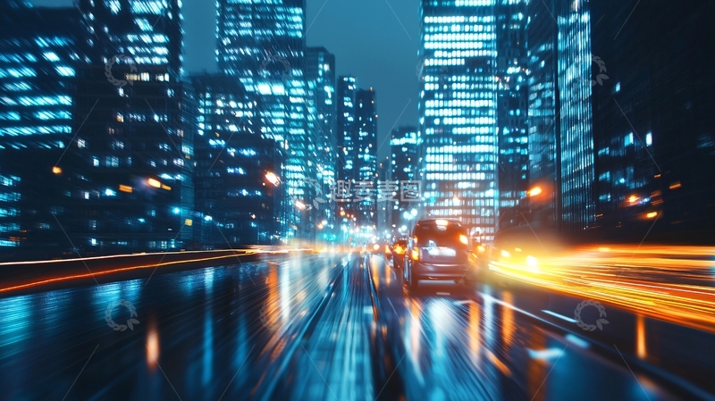 高清大图下载【趣麦麦图】夜景城市街道