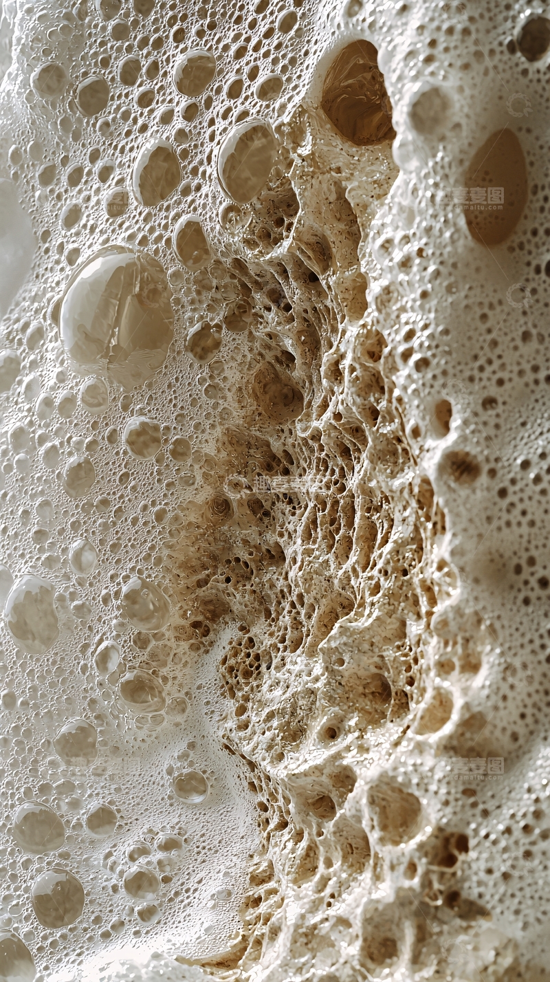 高清大图下载【趣麦麦图】泡沫和深色纹理的特写