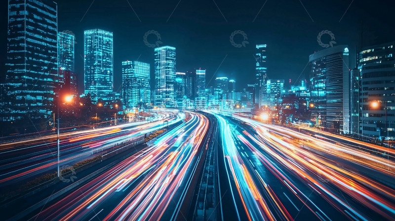 高清大图下载【趣麦麦图】夜景城市高速公路