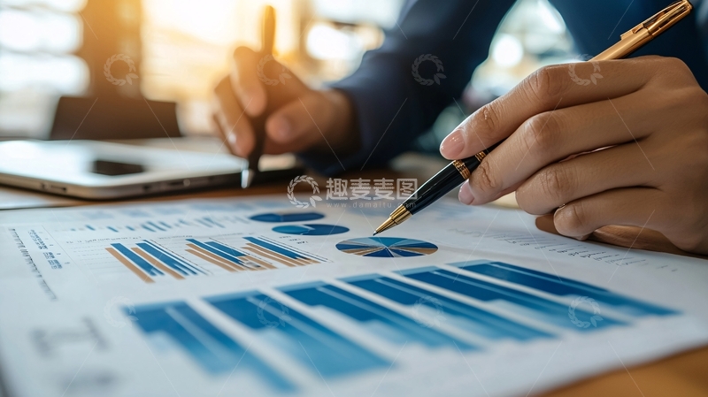 高清大图下载【趣麦麦图】商务人士分析数据图表
