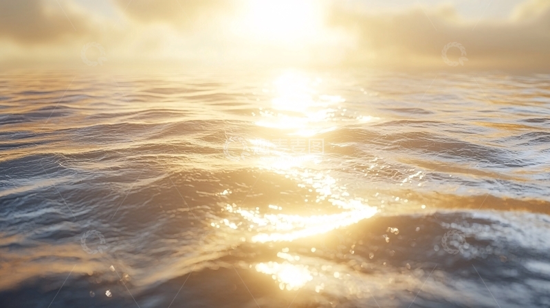 高清大图下载【趣麦麦图】金色阳光洒在海面