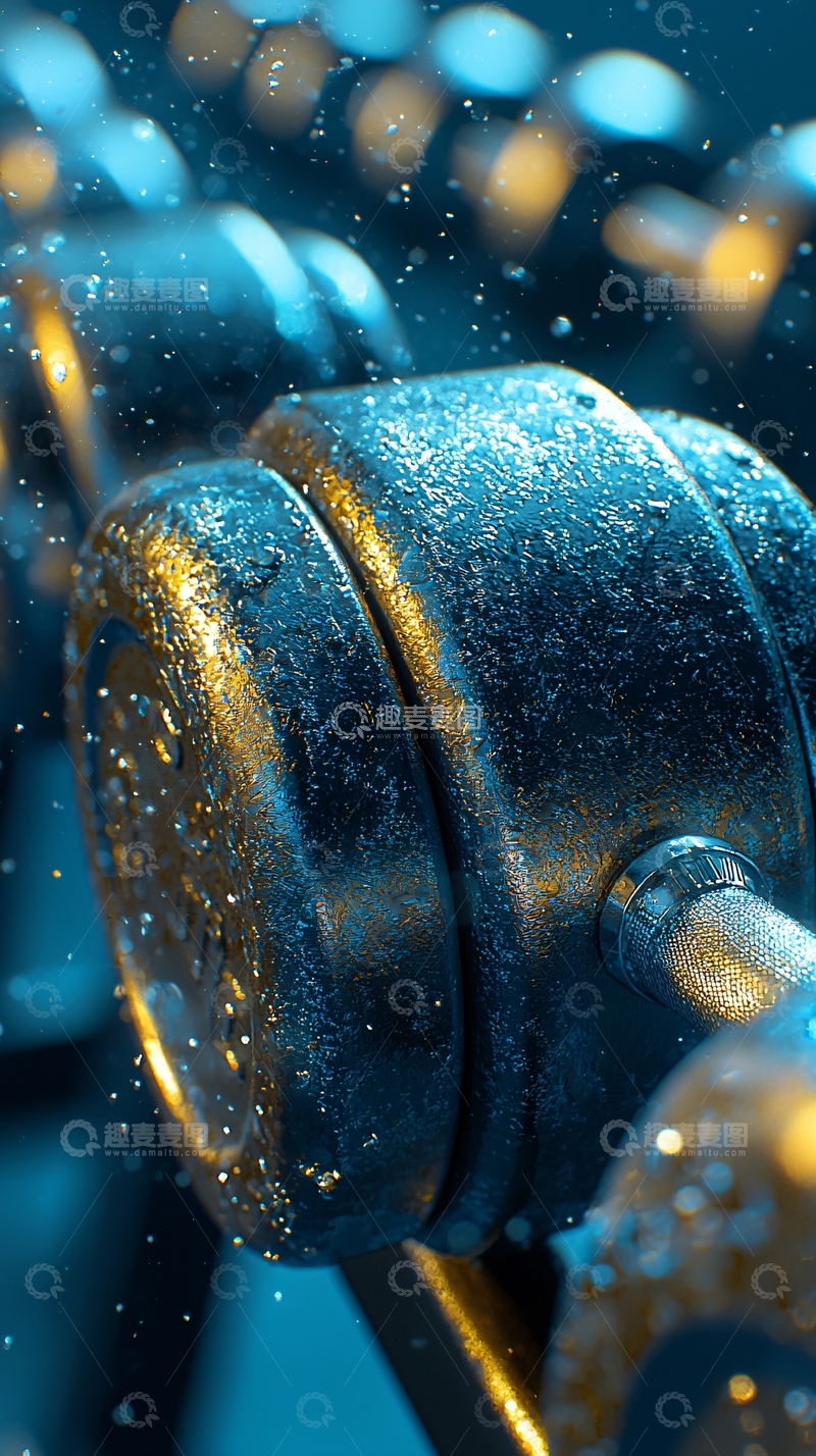 高清大图下载【趣麦麦图】哑铃特写及水滴反光