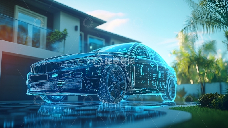 高清大图下载【趣麦麦图】豪车停在别墅前