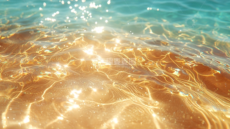 高清大图下载【趣麦麦图】阳光照射下的清澈海水