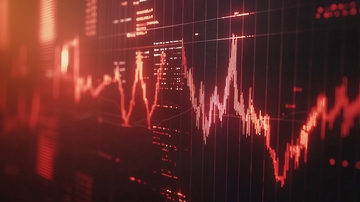 红色股票市场波动图