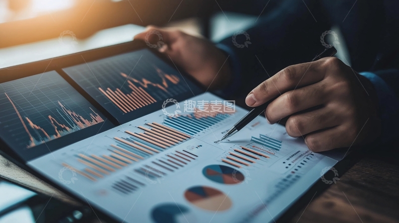 高清大图下载【趣麦麦图】商务人士分析数据图表