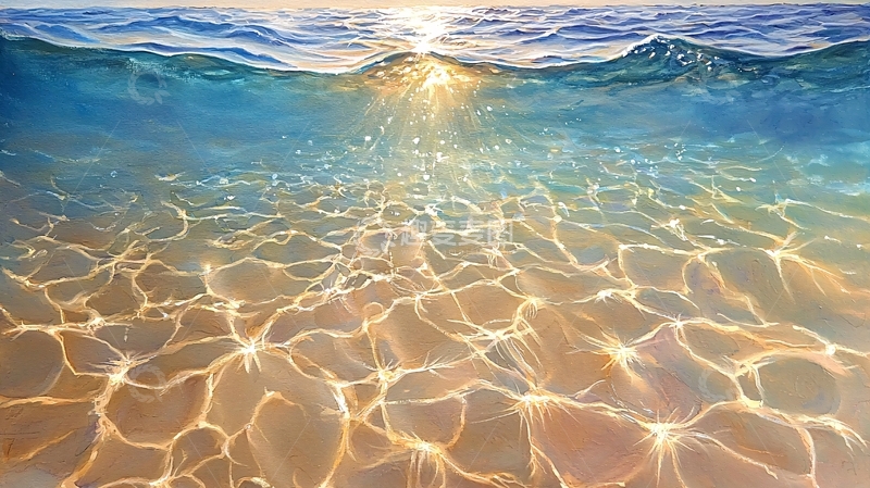 高清大图下载【趣麦麦图】阳光穿透清澈海水