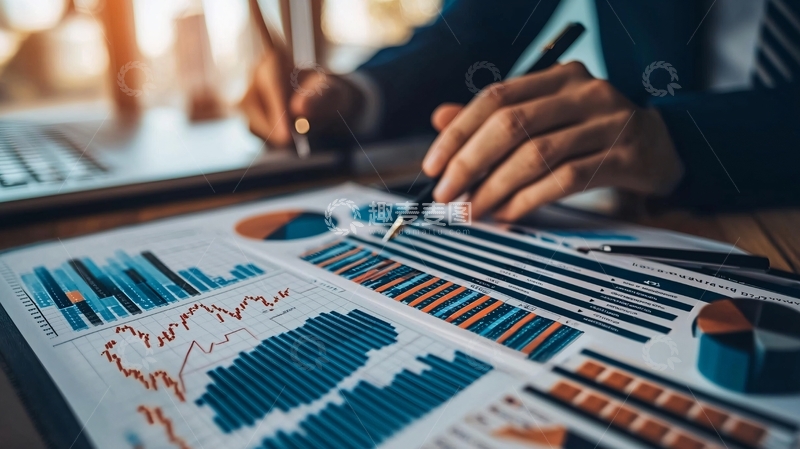 高清大图下载【趣麦麦图】商务人士分析数据图表