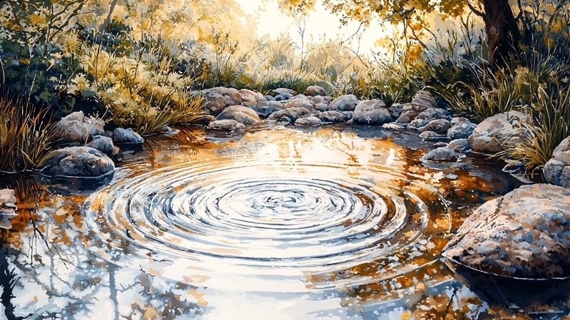 高清大图下载【趣麦麦图】平静水面泛起涟漪