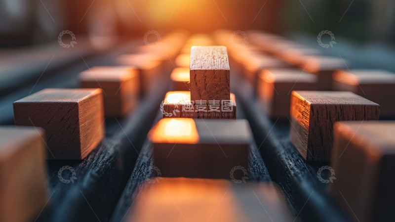 高清大图下载【趣麦麦图】-光影木块排列