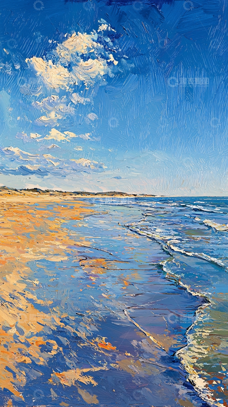 高清大图下载【趣麦麦图】海边风景油画写生